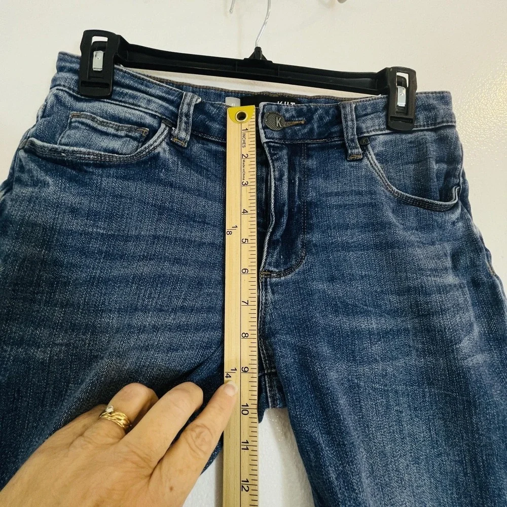 KUT From The Kloth Reese Jeans Womens 4L Blue Straight Mid Rise Stretch Denim‎
